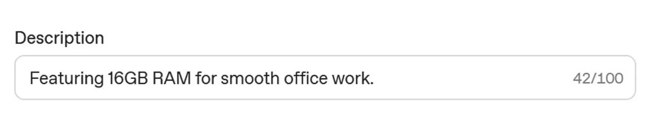 ChatGPT Ads description field showing 16GB RAM for smooth office work