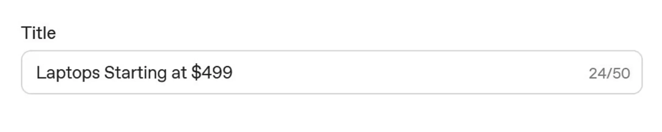 ChatGPT Ads headline field showing Laptops Starting at $499