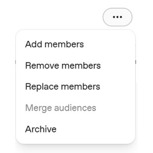 Custom Audience menu showing member management options